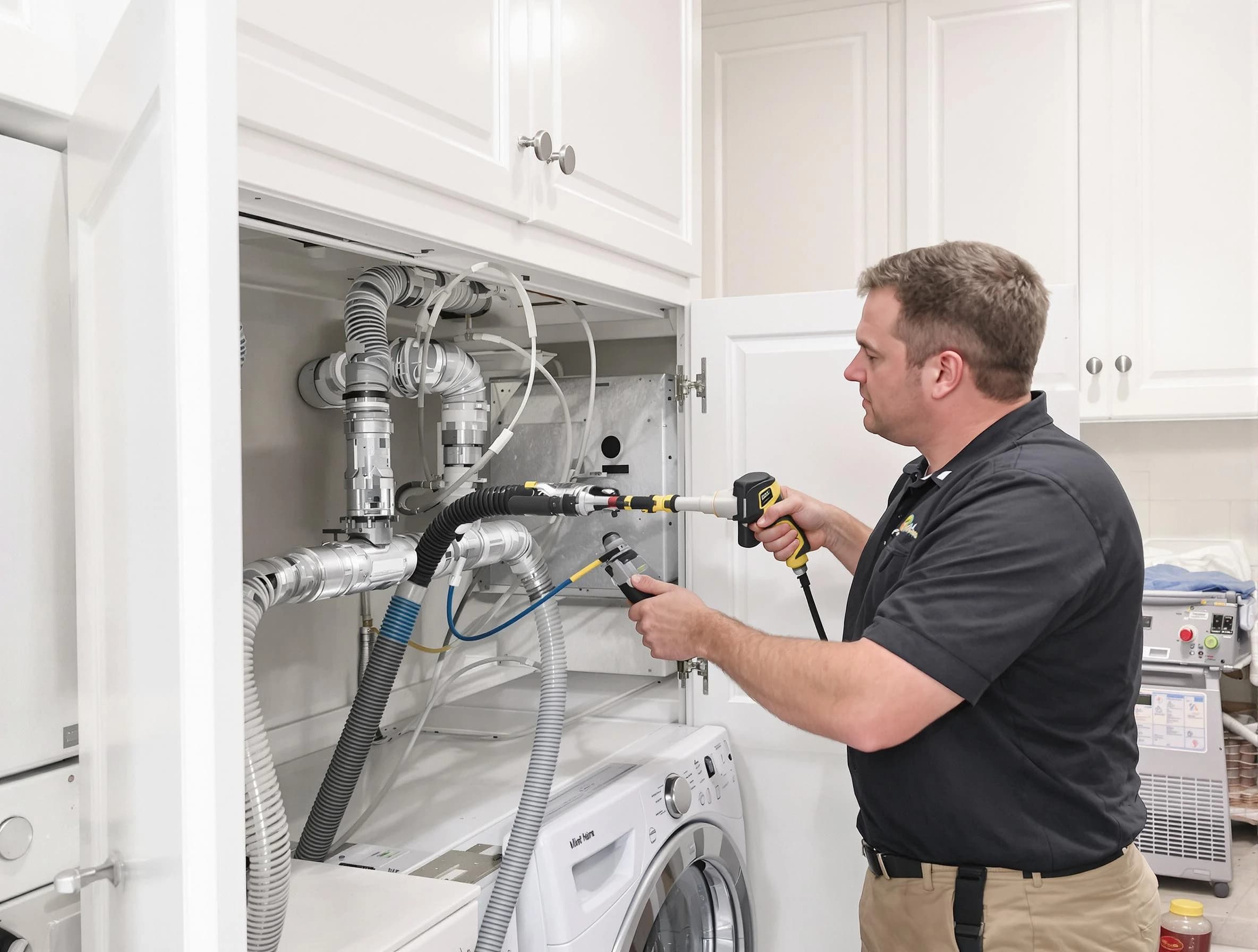 North Valley Dryer Vent Cleaning professional removing severe blockage from a clogged dryer vent in North Valley