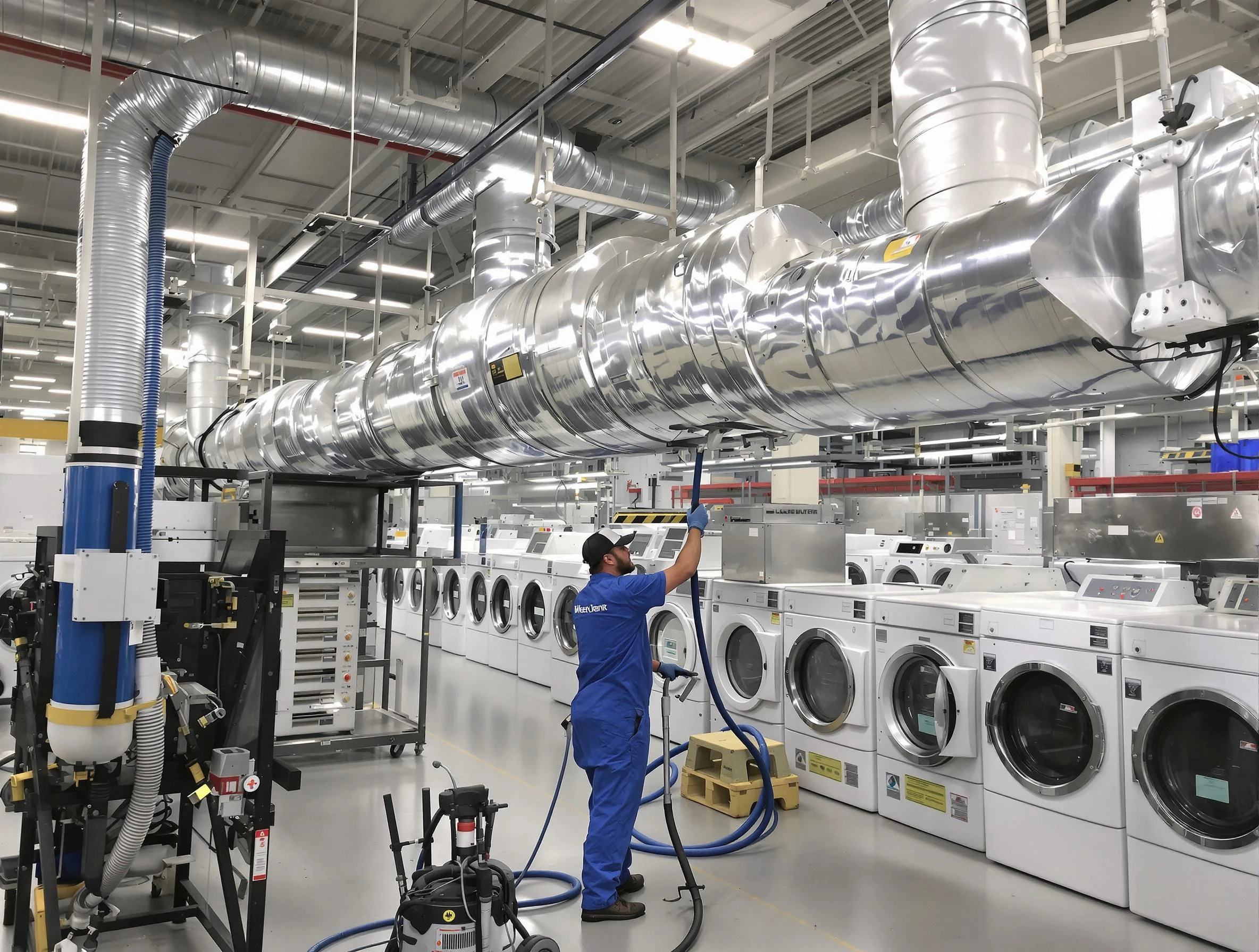 North Valley Dryer Vent Cleaning team performing heavy-duty industrial dryer vent cleaning in North Valley